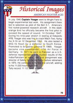 1992 Historical Images American Fighter Aces #70 Chuck Yeager Back