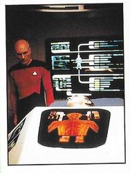 1987 Panini Star Trek: The Next Generation Stickers #141 Picard with Traveler, on diagnostic sickbay bed Front