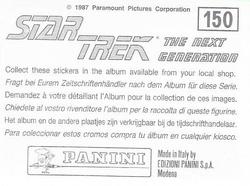 1987 Panini Star Trek: The Next Generation Stickers #150 The mysterious Traveler Back