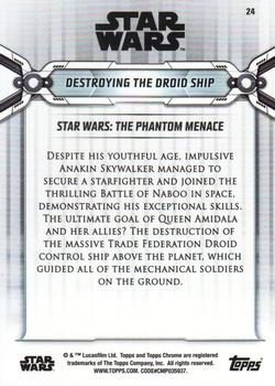 2019 Topps Chrome Star Wars Legacy #24 Destroying the Droid Ship Back