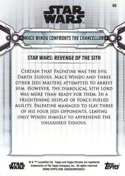 2019 Topps Chrome Star Wars Legacy #65 Mace Windu Confronts the Chancellor Back