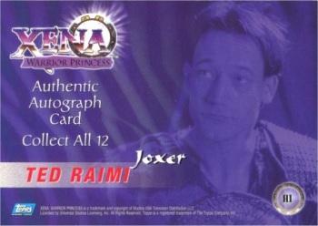 1998 Topps Xena: Warrior Princess Series II - Autographs #A1 Ted Raimi Back