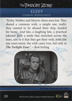 2019 Rittenhouse The Twilight Zone Rod Serling Edition #20 Elegy Back