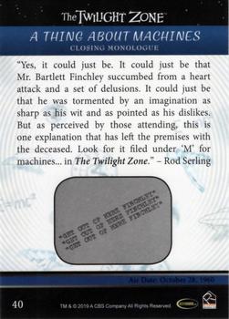 2019 Rittenhouse The Twilight Zone Rod Serling Edition #40 A Thing About Machines Back