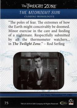 2019 Rittenhouse The Twilight Zone Rod Serling Edition #75 The Midnight Sun Back