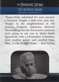 2019 Rittenhouse The Twilight Zone Rod Serling Edition #89 To Serve Man Front