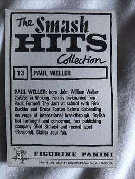 1984 Panini Smash Hits #13 Paul Weller Back