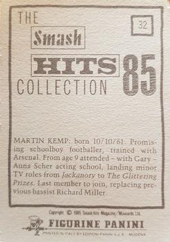 1985 Panini Smash Hits #32 Martin Kemp Back