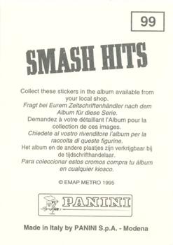 1995 Panini Smash Hits Stickers #99 Oasis Back