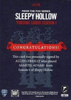 2015 Cryptozoic Sleepy Hollow - Autographs #AOR Allen O’Reilly Back