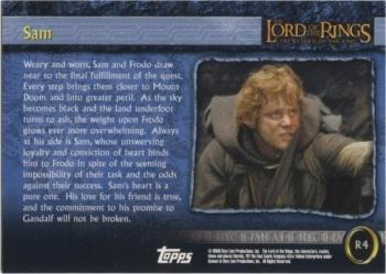 2003 Cadbury Lord of the Rings: Return of the King (Australia) #R4 Sam Back