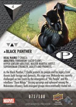 2019 Upper Deck Marvel Premier #4 Black Panther Back