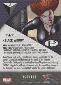 2019 Upper Deck Marvel Premier #5 Black Widow Back