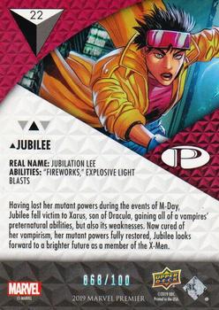 2019 Upper Deck Marvel Premier #22 Jubilee Back