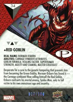 2019 Upper Deck Marvel Premier #34 Red Goblin Back