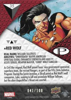 2019 Upper Deck Marvel Premier #35 Red Wolf Back