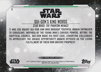 2019 Topps Star Wars Skywalker Saga #9 Qui-Gon's Kind Words Back