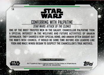2019 Topps Star Wars Skywalker Saga #14 Conferring with Palpatine Back