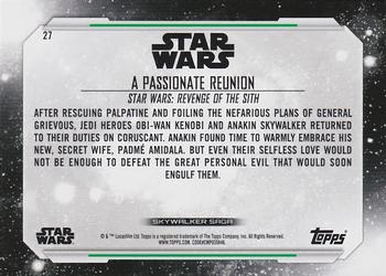 2019 Topps Star Wars Skywalker Saga #27 A Passionate Reunion Back