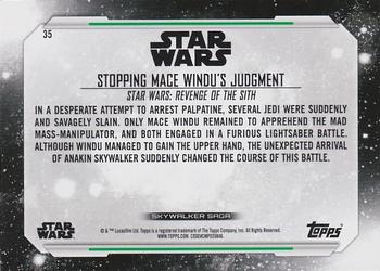 2019 Topps Star Wars Skywalker Saga #35 Stopping Mace Windu's Judgment Back