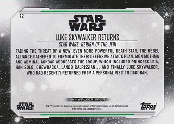 2019 Topps Star Wars Skywalker Saga #72 Luke Skywalker Returns Back