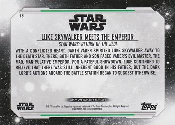 2019 Topps Star Wars Skywalker Saga #76 Luke Skywalker Meets the Emperor Back