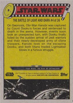 2019 Topps Star Wars Journey to Star Wars The Rise of Skywalker #58 Obi-Wan against Count Dooku Back