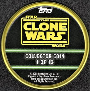 2008 Topps Star Wars: The Clone Wars - Coins Yellow #1 Anakin Skywalker Back