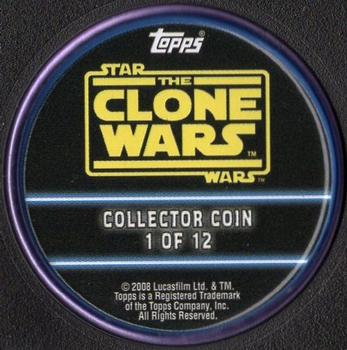 2008 Topps Star Wars: The Clone Wars - Coins Purple #1 Anakin Skywalker Back