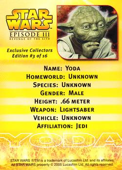 2005 Star Wars Episode III Revenge of the Sith #3 Yoda Back