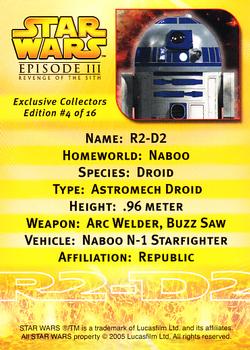 2005 Star Wars Episode III Revenge of the Sith #4 R2-D2 Back