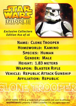 2005 Star Wars Episode III Revenge of the Sith #10 Clone Trooper Back
