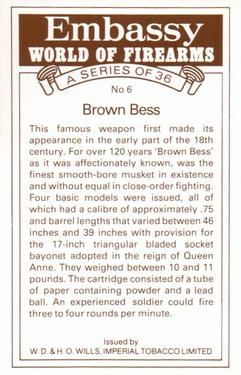 1982 Embassy World of Firearms #6 Brown Bess Back