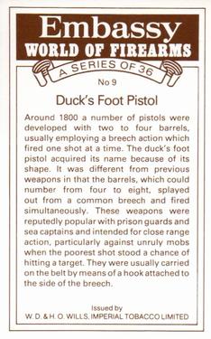 1982 Embassy World of Firearms #9 Duck's Foot Pistol Back