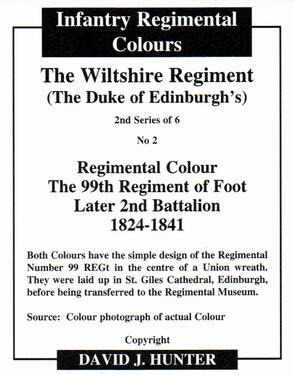 2011 Regimental Colours : The Wiltshire Regiment 2nd Series #2 Regimental Colour The 99th Regiment of Foot Later 2nd Battalion The Wiltshire Regiment 1824-1841 Back