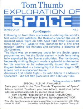 1983 Player's Tom Thumb Exploration of Space #3 Yuri Gagarin Back