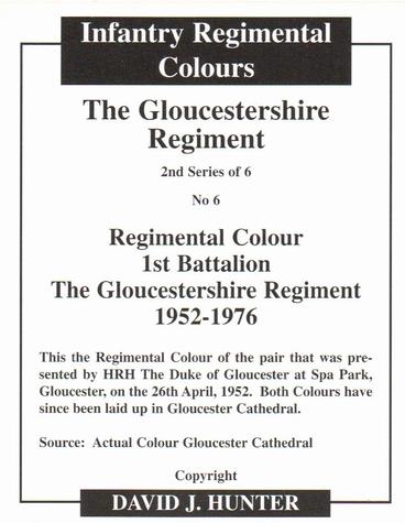 2013 Regimental Colours : The Gloucestershire Regiment 2nd Series #6 Regimental Colour 1st Battalion The Gloucestershire Regiment 1952-1976 Back
