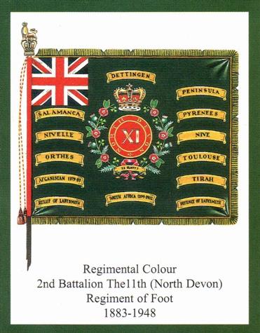 2012 Regimental Colours : The Devonshire Regiment 2nd Series #3 Regimental Colour 2nd Battalion The 11th (North Devon) Regiment of Foot 1883-1948 Front