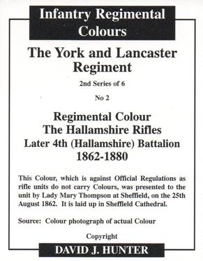 2011 Regimental Colours : The York and Lancaster Regiment 2nd Series #2 Regimental Colour The Hallamshire Rifles Later 4th Battalion 1862-1880 Back
