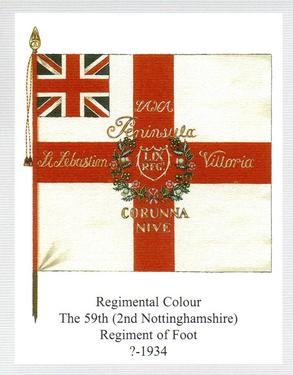 2012 Regimental Colours : The East Lancashire Regiment 2nd Series #2 Regimental Colour The 59th (2nd Nottinghamshire) Regiment of Foot ?-1834 Front
