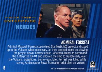 2019 Rittenhouse Star Trek Enterprise Archives Series 2 Heroes & Villains #8 Admiral Forrest Back