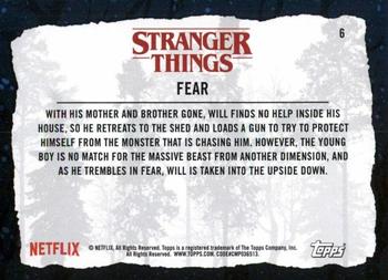 2019 Topps Stranger Things Welcome to the Upside Down #6 Fear Back