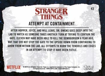2019 Topps Stranger Things Welcome to the Upside Down #43 Attempt at Containment Back