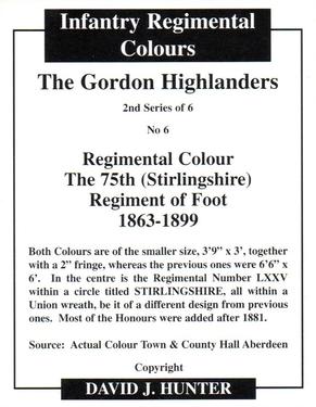 2013 Regimental Colours : The Gordon Highlanders 2nd Series #6 Regimental Colour The 75th (Stirlingshire) Regiment of Foot 1863-1899 Back