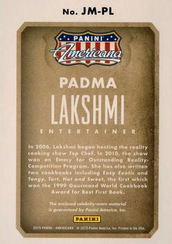 2015 Panini Americana - Jumbo Materials #JM-PL Padma Lakshmi Back