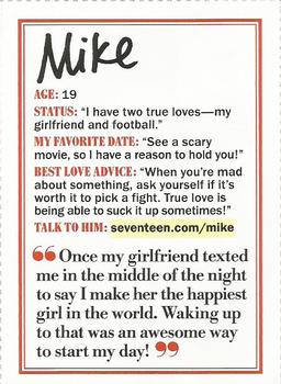 2011 Seventeen Magazine Hot Guy #NNO Mike Back