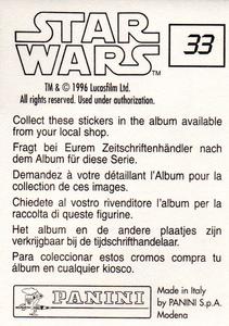 1996 Panini Star Wars Stickers #33 Princess Leia Back
