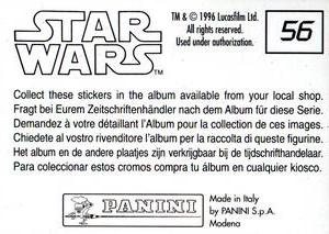 1996 Panini Star Wars Stickers #56 Princess Leia Back