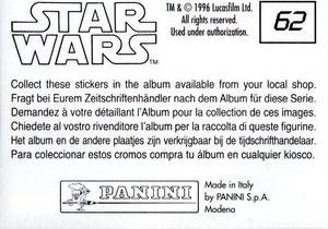 1996 Panini Star Wars Stickers #62 Rebel Pilot Back