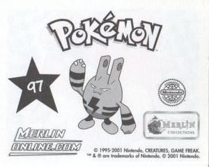 2001 Merlin Pokemon Stickers #97 Blissey Back